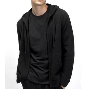 Naked Cashmere Men's Black Jake Zip-Up Cashmere Hoodie Size M